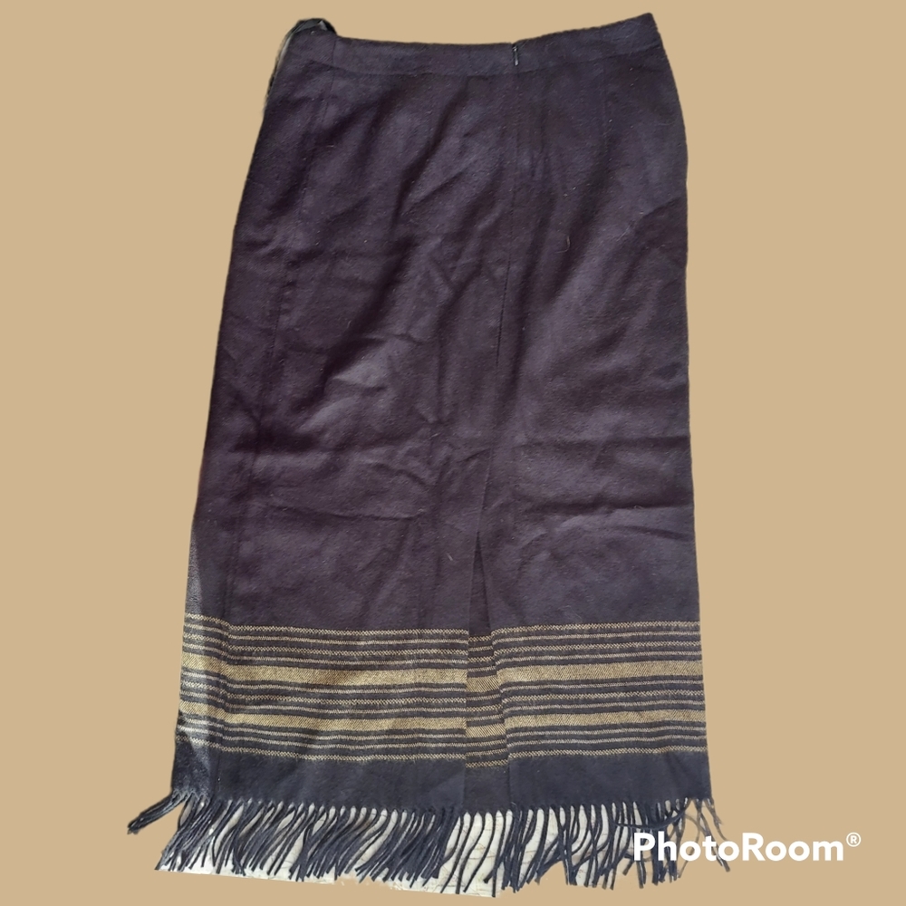 Vtg 90s navy blue blanket skirt - Picture 9 of 12